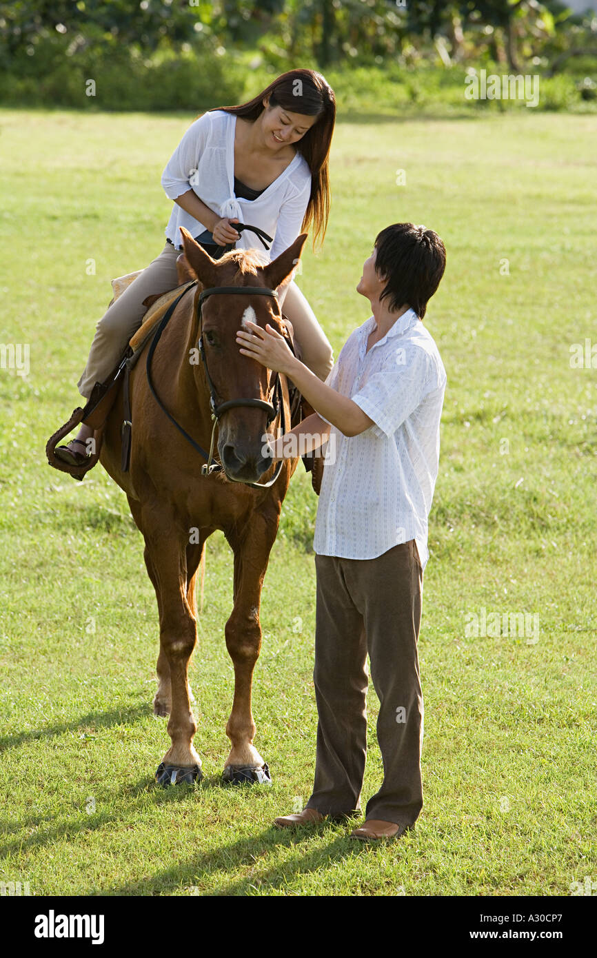 Paio di equitazione Foto Stock