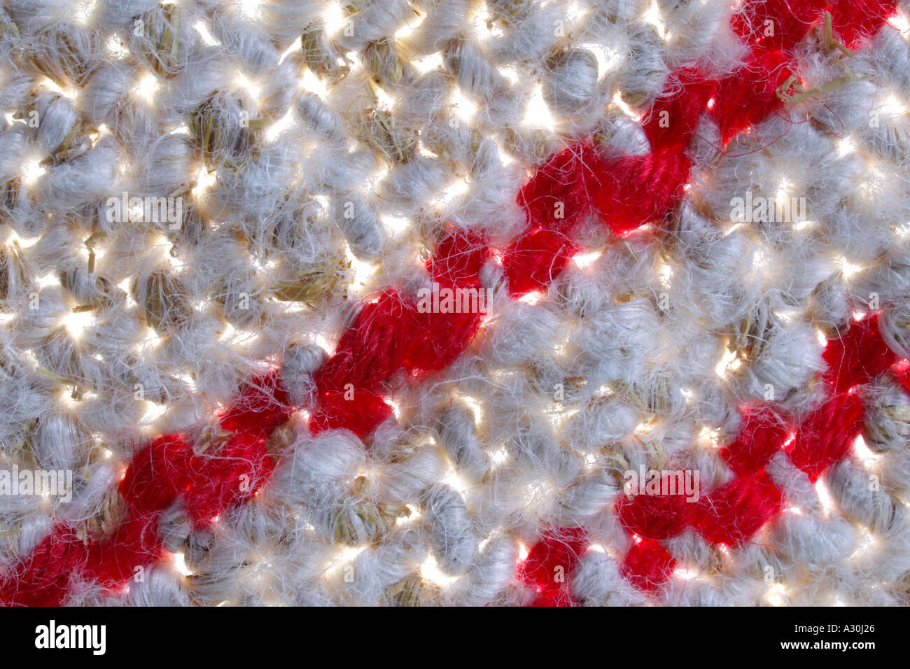 Immagine macro di manufatti in tessuto di lino Foto Stock