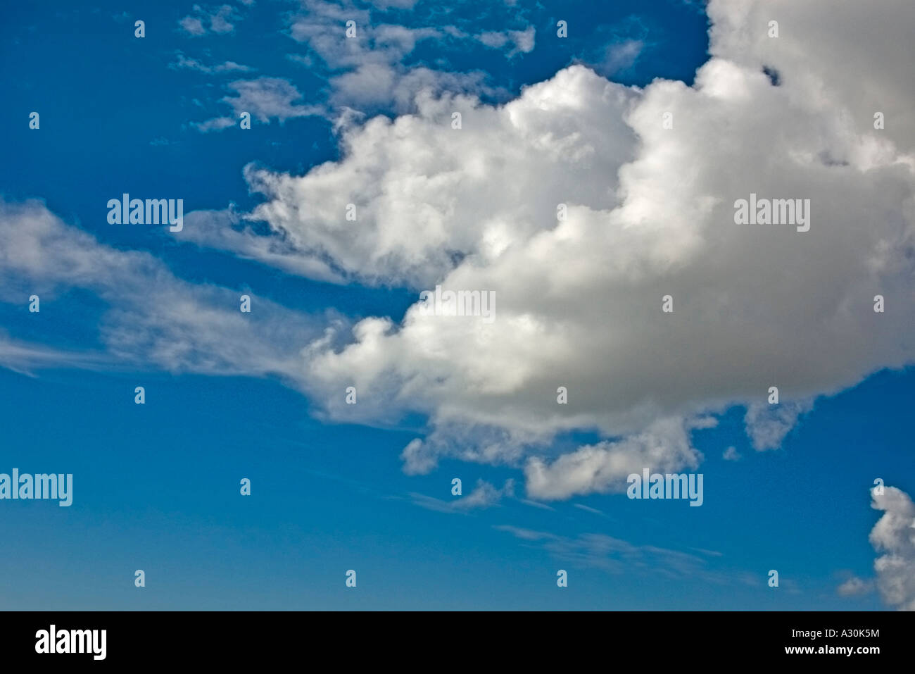 Cumulus Cloud Windy Blue Sky Foto Stock