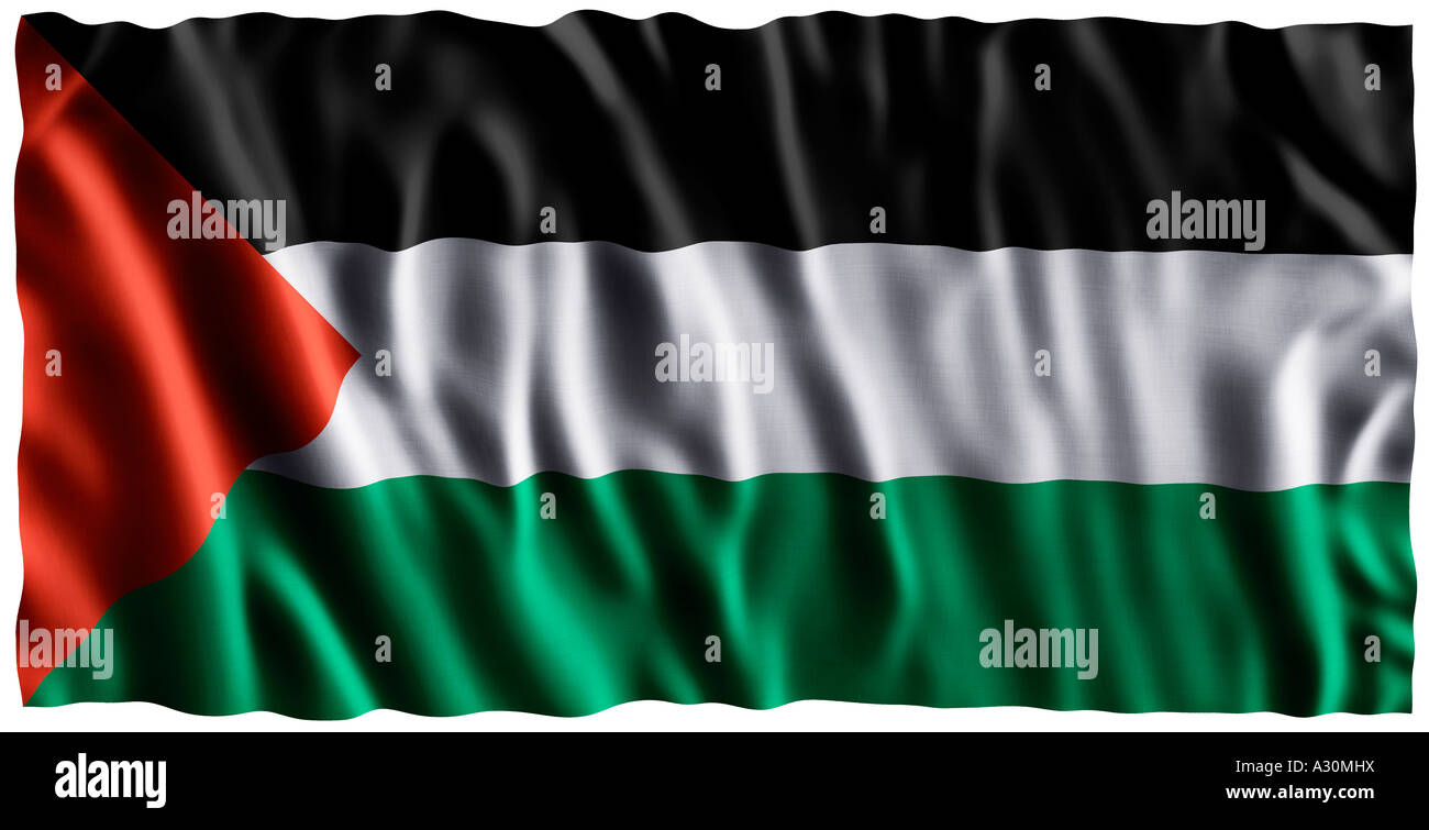 Bandiera Nazionale della Palestina anche noto come l'Autorità Palestinese Foto Stock