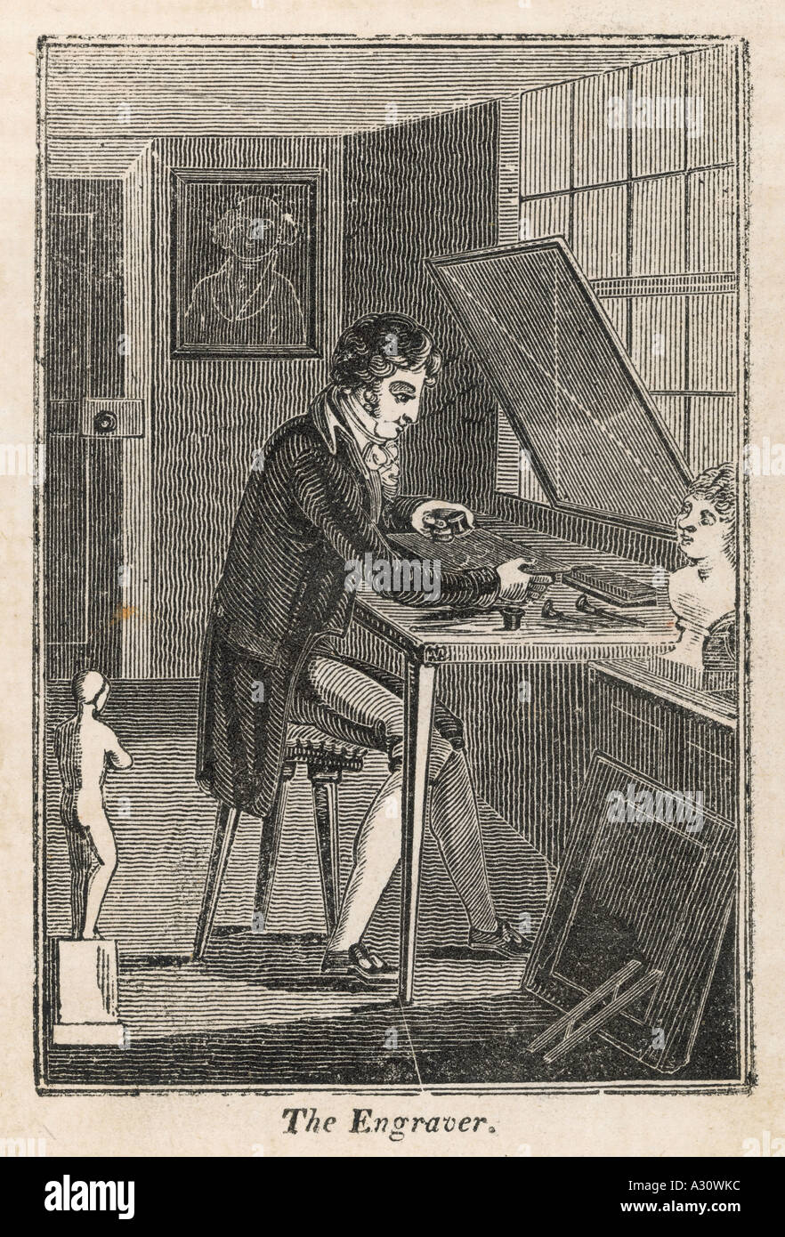Incisore In Studio 1827 Foto Stock