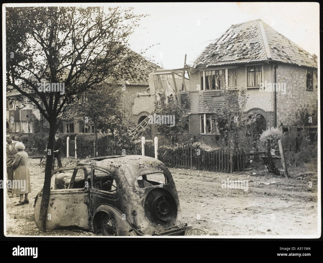 Sobborghi di Londra ha bombardato Foto Stock