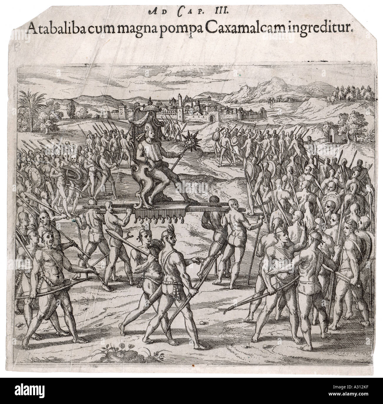 Atahualpa Pizarro 1532 Foto Stock