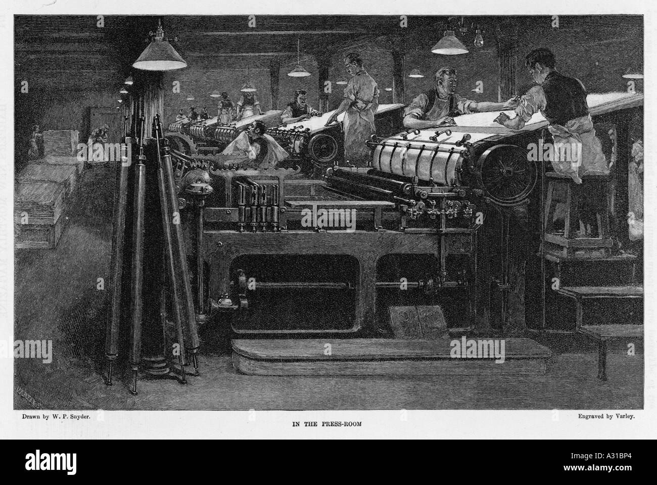 La stampa Press Room 1887 Foto Stock