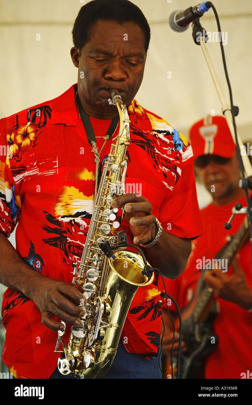 Musicista, Caribbean Days Festival in North Vancouver, Canada Foto Stock