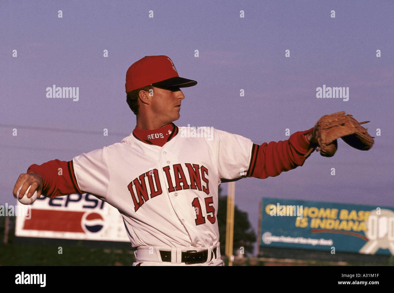 Indianapolis usa baseball brocca presso gli indiani suolo 1996 Foto Stock