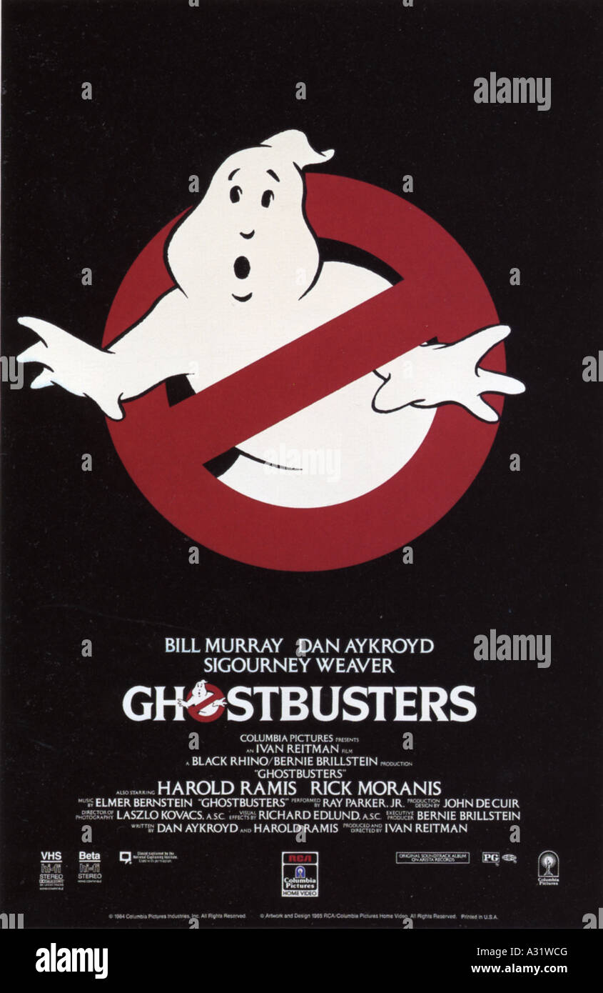 GHOSTBUSTERS poster per 1984 film Columbia Foto Stock