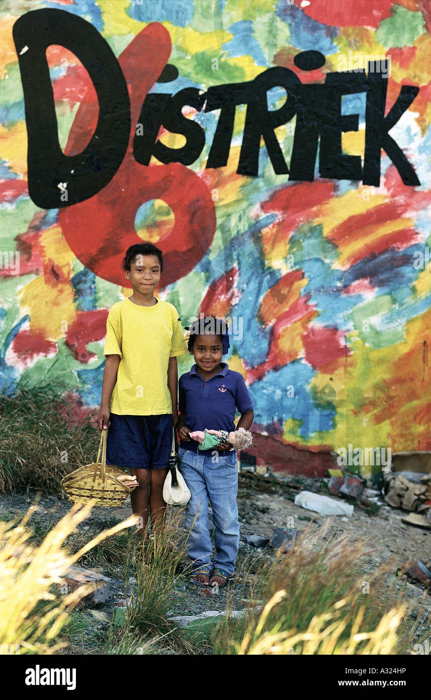 Bambini, District Six, Cape Town, Sud Africa (settanta) Foto Stock