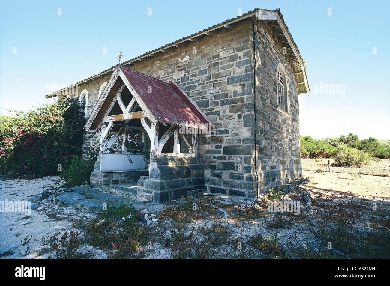 I lebbrosi' Church, Robben Island, Cape Town, Sud Africa Foto Stock