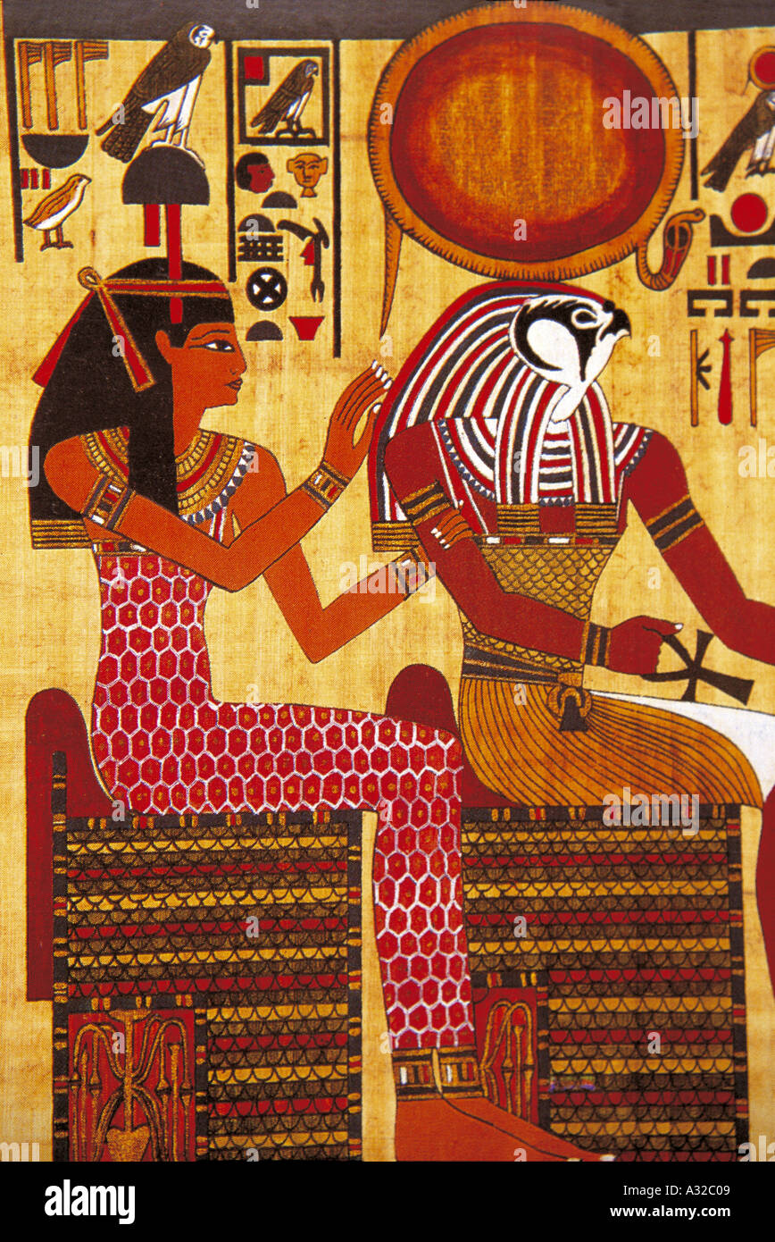 Papiro egiziano funerario raffigurante la brigata di Re-Herakhty