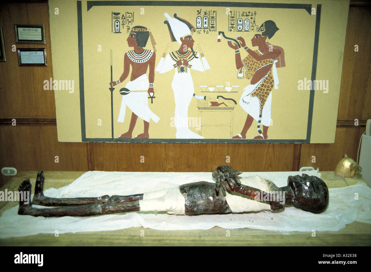 Museo della mummificazione nel Villaggio Faraonico, il Cairo, Egitto Foto Stock