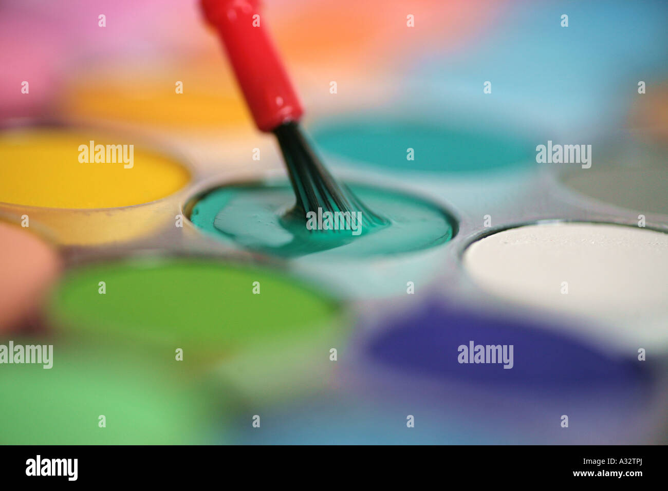 Vernici ad acquerello Foto Stock