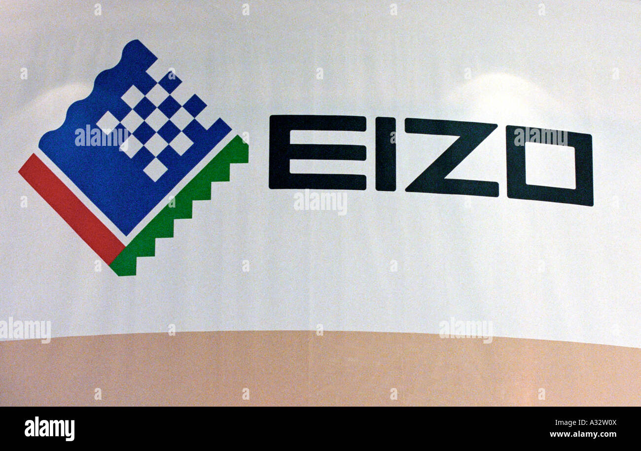 CeBIT 2005 - Il logo di EIZO (Avnet Technology Solutions GmbH), Hannover, Germania Foto Stock