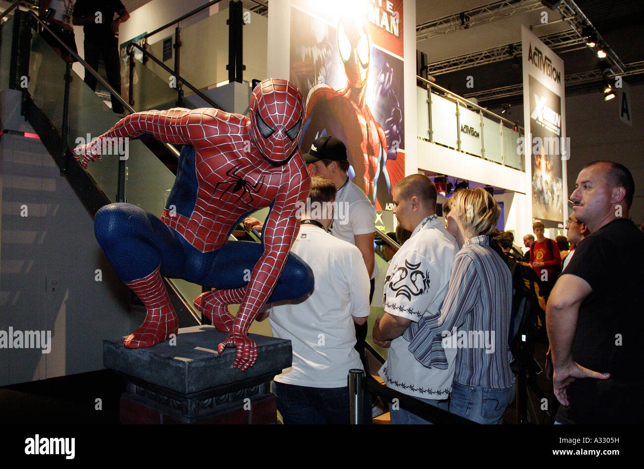 Spiderman al GC Games Convention 2005 di Lipsia, Germania Foto Stock