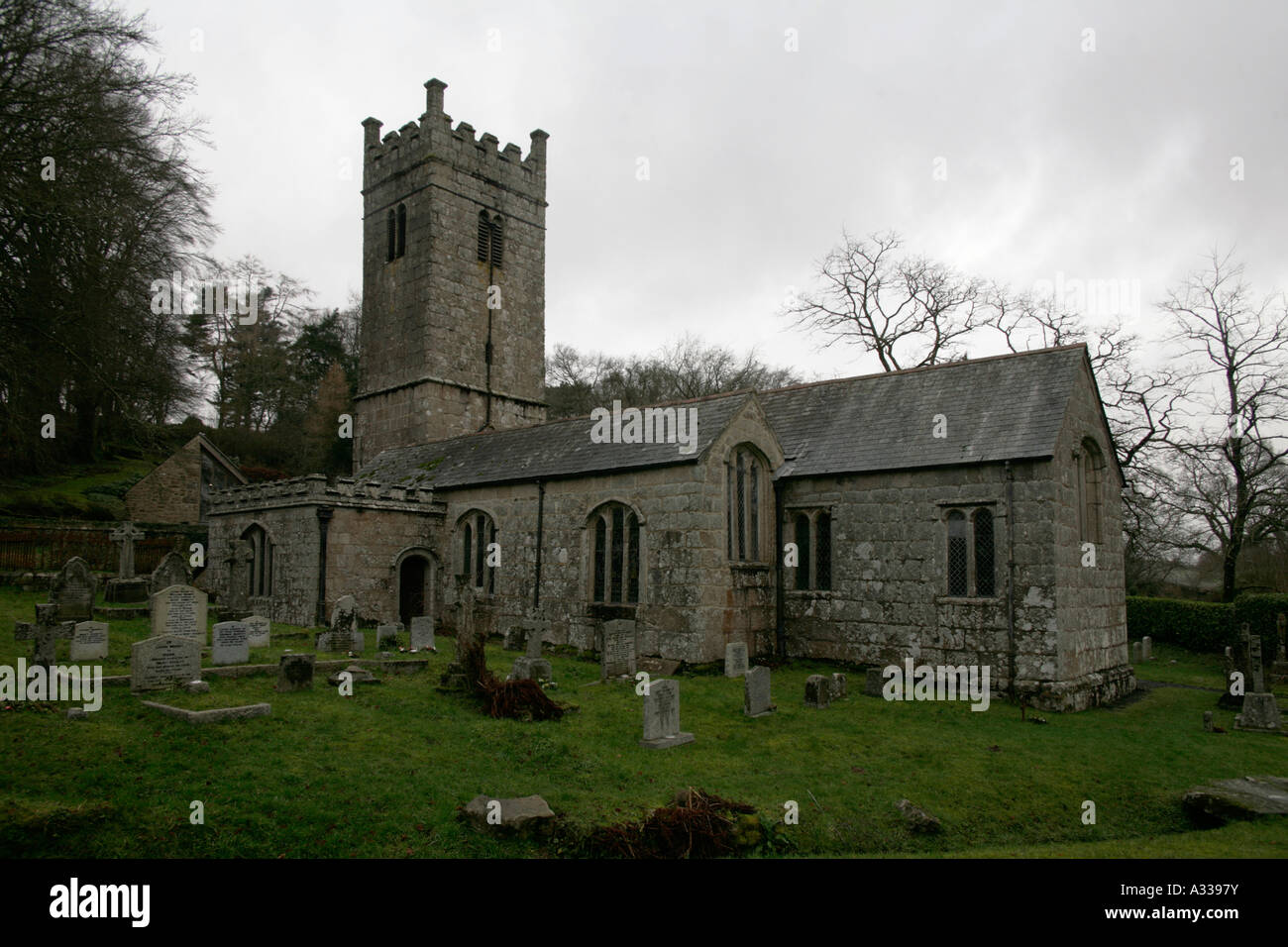 Chiesa della Santa Trinità Gidleigh Devon England Foto Stock
