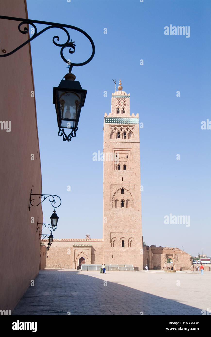 La Moschea Kotoubia, Marrakech, Marocco. 1195. Minareto Foto Stock