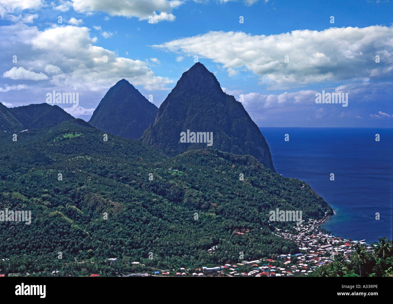 I Pitons St Lucia West Indies Foto Stock