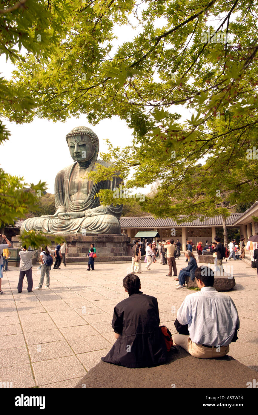 Grande Grande Budda tempio Kotokuin Kamakura Giappone Foto Stock