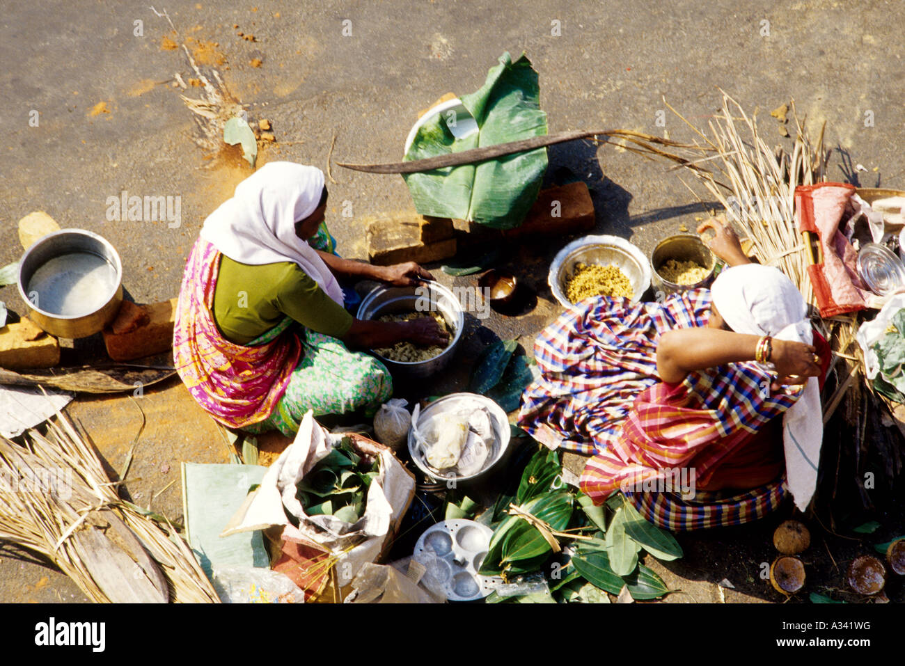 ATTUKAL PONGALA IN TRIVANDRUM KERALA Foto Stock