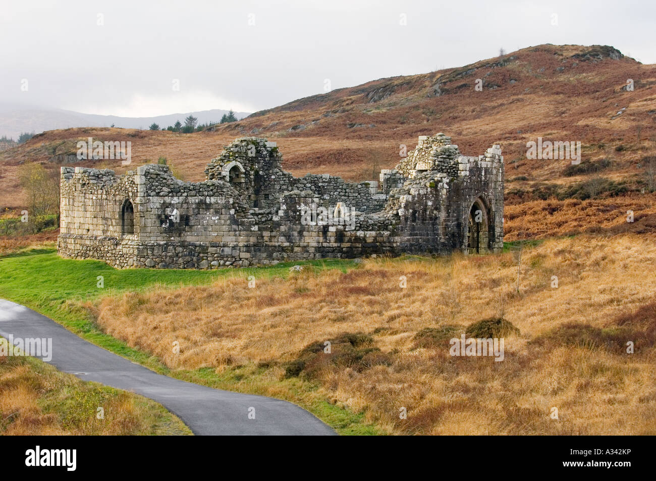 Xiv C. Loch Doon castello, originariamente conosciuto come Castello Balliol accanto a Loch Doon, East Ayrshire, in Scozia, Regno Unito Foto Stock