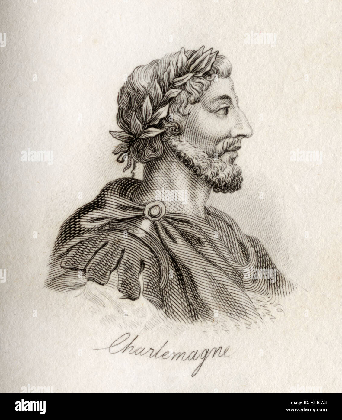 Carlo Magno, aka Carlo Magno, o Charles I, 742 - 814. Re dei Franchi e imperatore del Sacro Romano Impero. Foto Stock