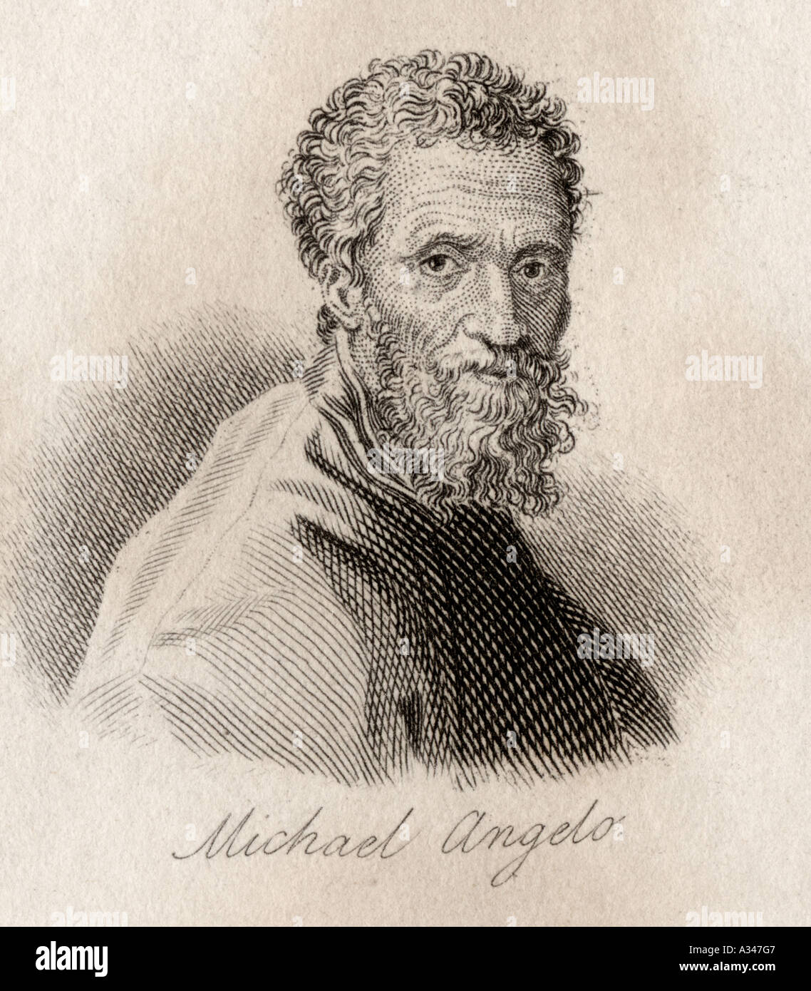 Michelangelo Buonarroti, 1475 - 1564. Italian High Renaissance manierista, scultore, architetto e poeta. Foto Stock