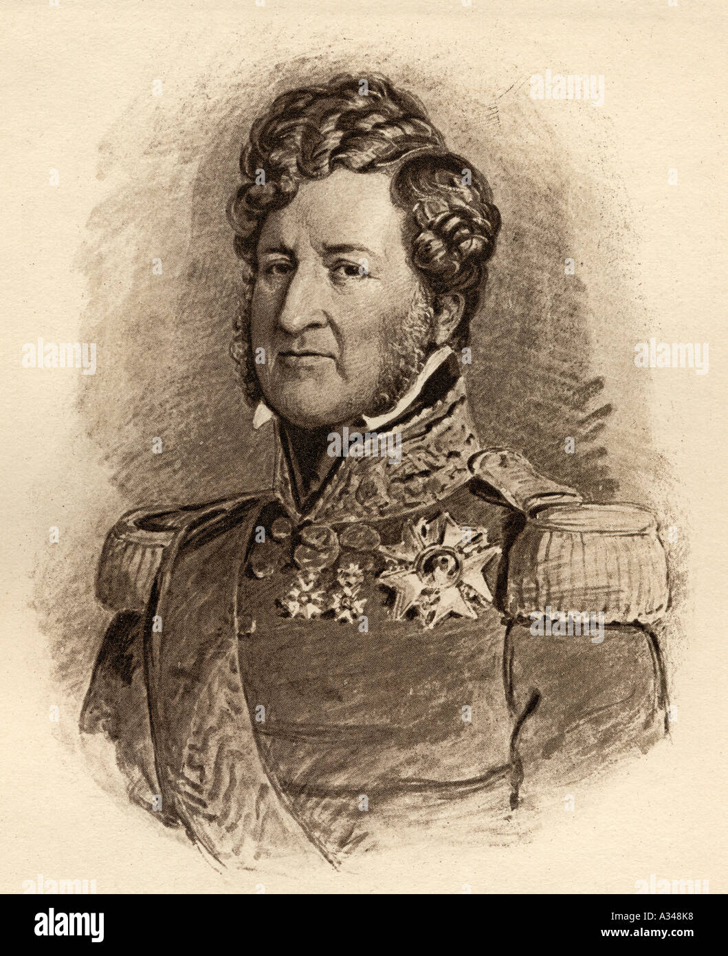 Louis Philippe I, 1773 - 1850. Re dei Francesi, duca d'Orleans e il Duca di Chartres. Foto Stock