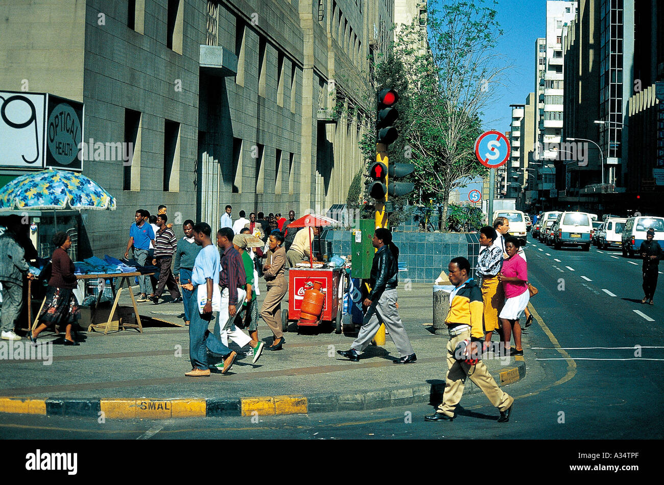Strada trafficata in Sud Africa Foto Stock