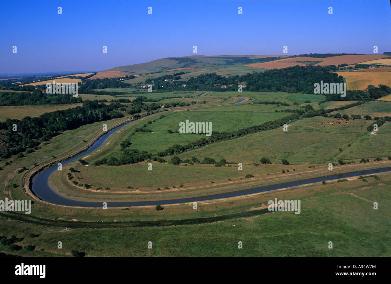 Firle rana, Fiume Cuckmere, Eastbourne, Sussex, Regno Unito Foto Stock