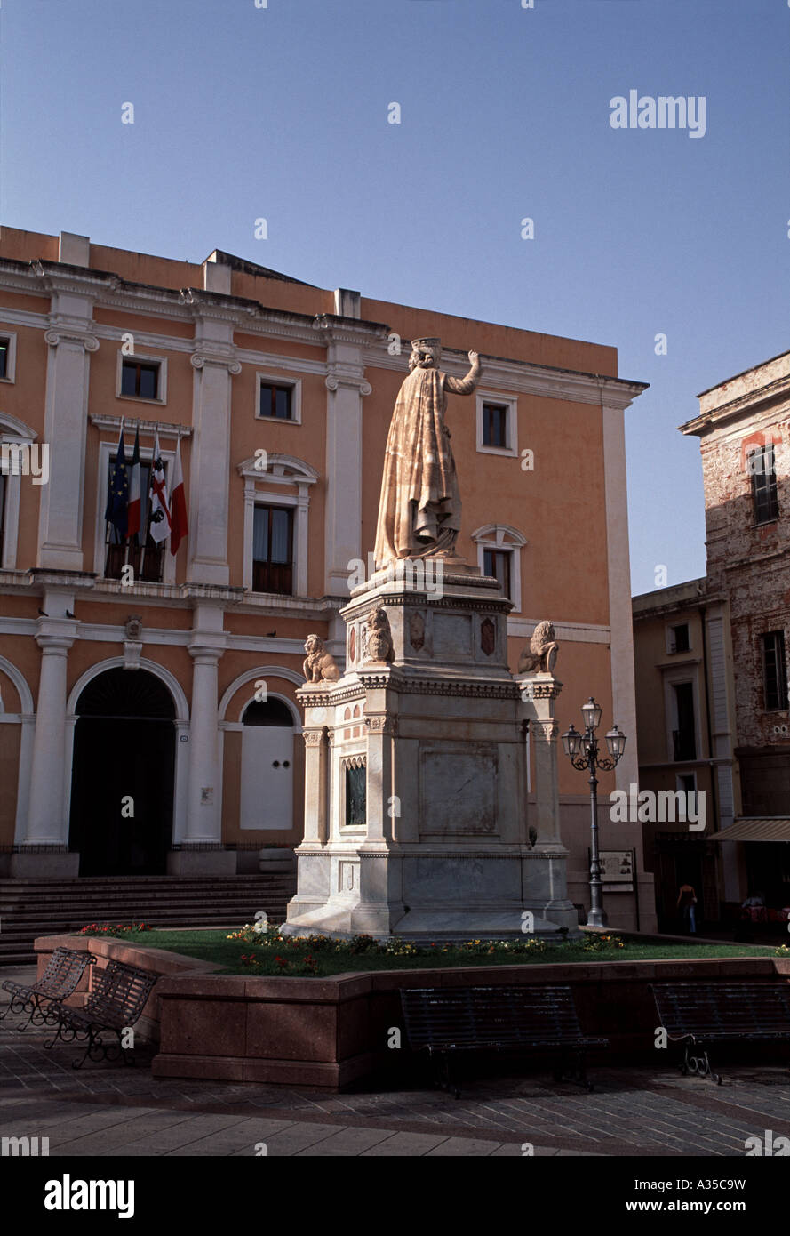 La Piazza Eleonora d'Arborea a Oristano Sardegna Occidentale ' Foto Stock