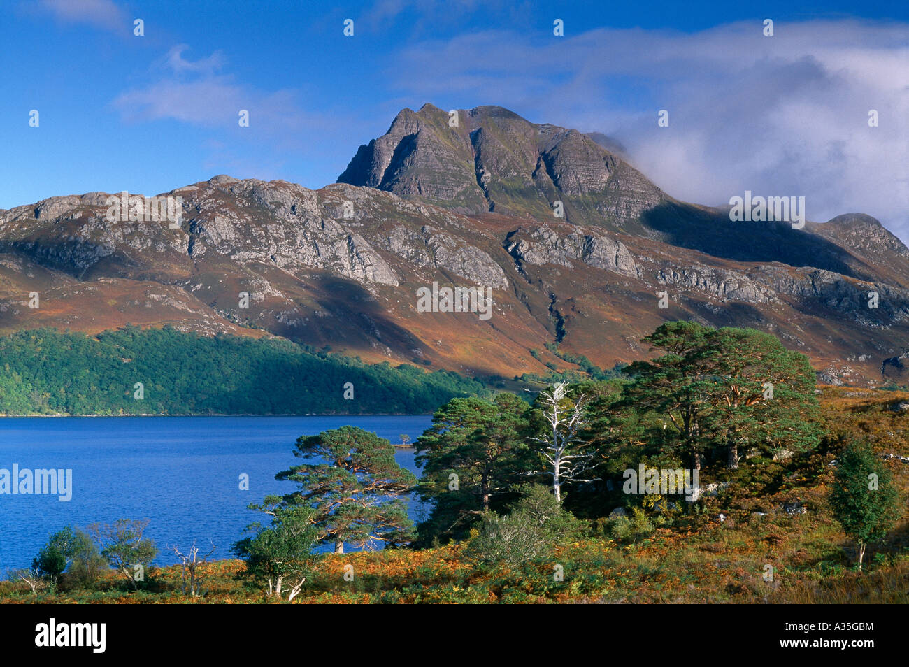 Loch Maree e Slioch Wester Ross Scotland Regno Unito Foto Stock