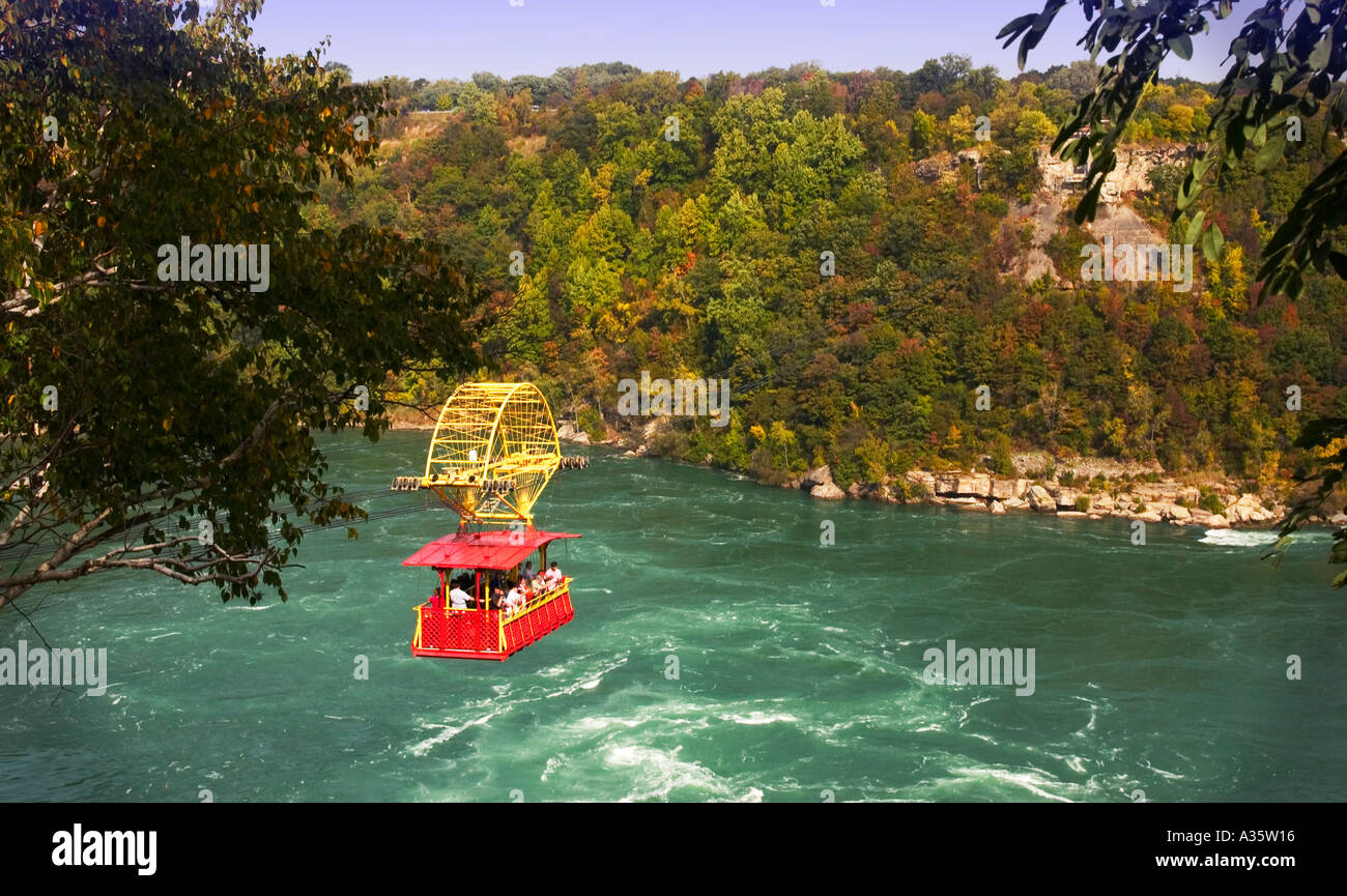 La funivia attraversa gorge alle Cascate del Niagara in Canada Foto Stock