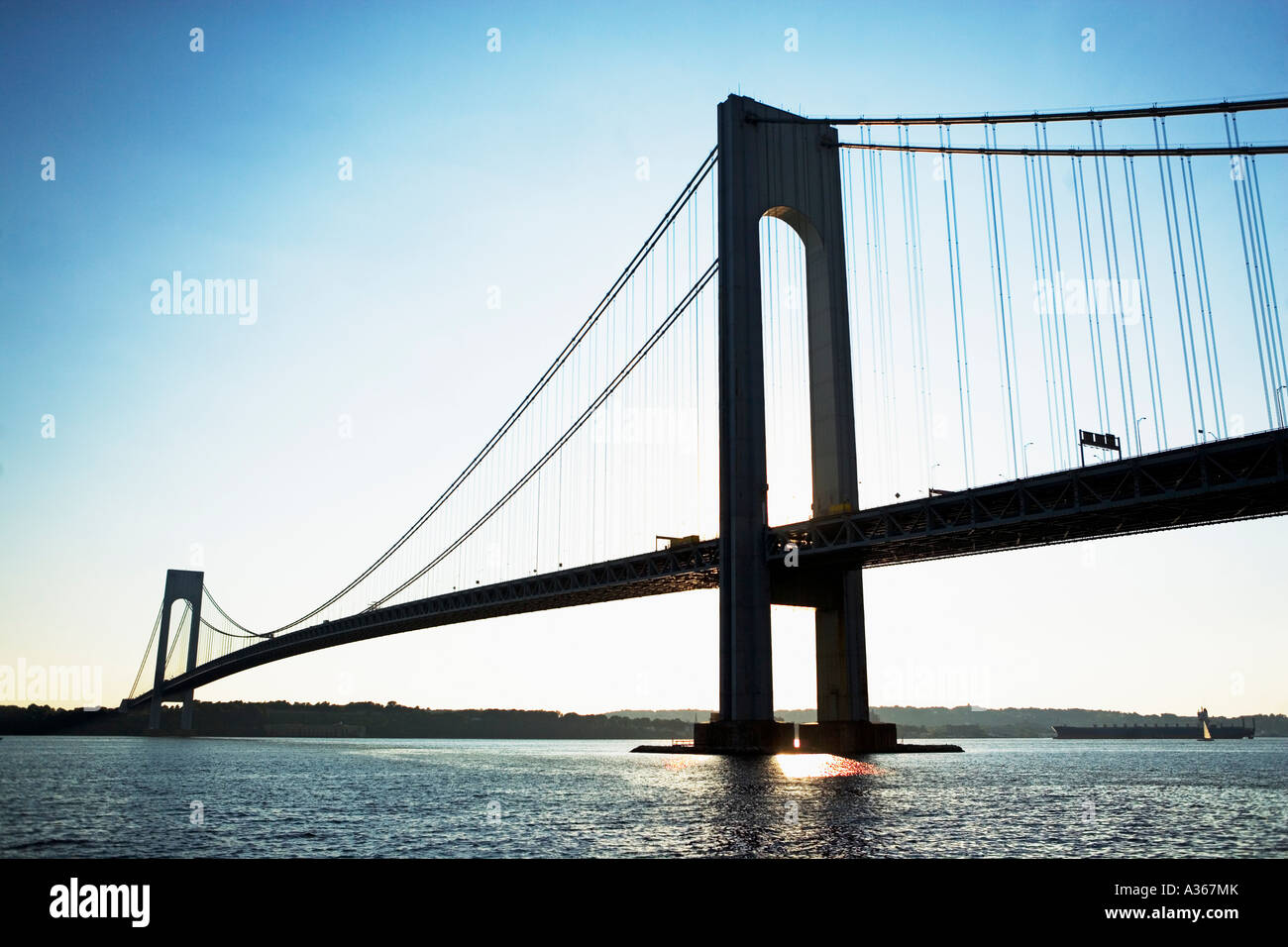 , VERRAZANO Narrows Bridge,,, BOROUGH,, il ponte di Brooklyn,, città, connessione, un punto di riferimento, all'aperto, SPAN,, SKY,,, STATEN ISLAND Foto Stock