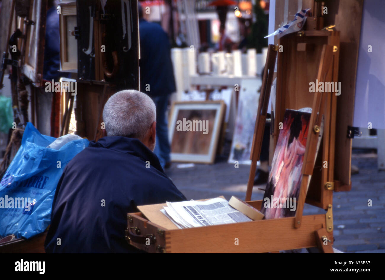 Pittori in Monmarte Parigi Foto Stock