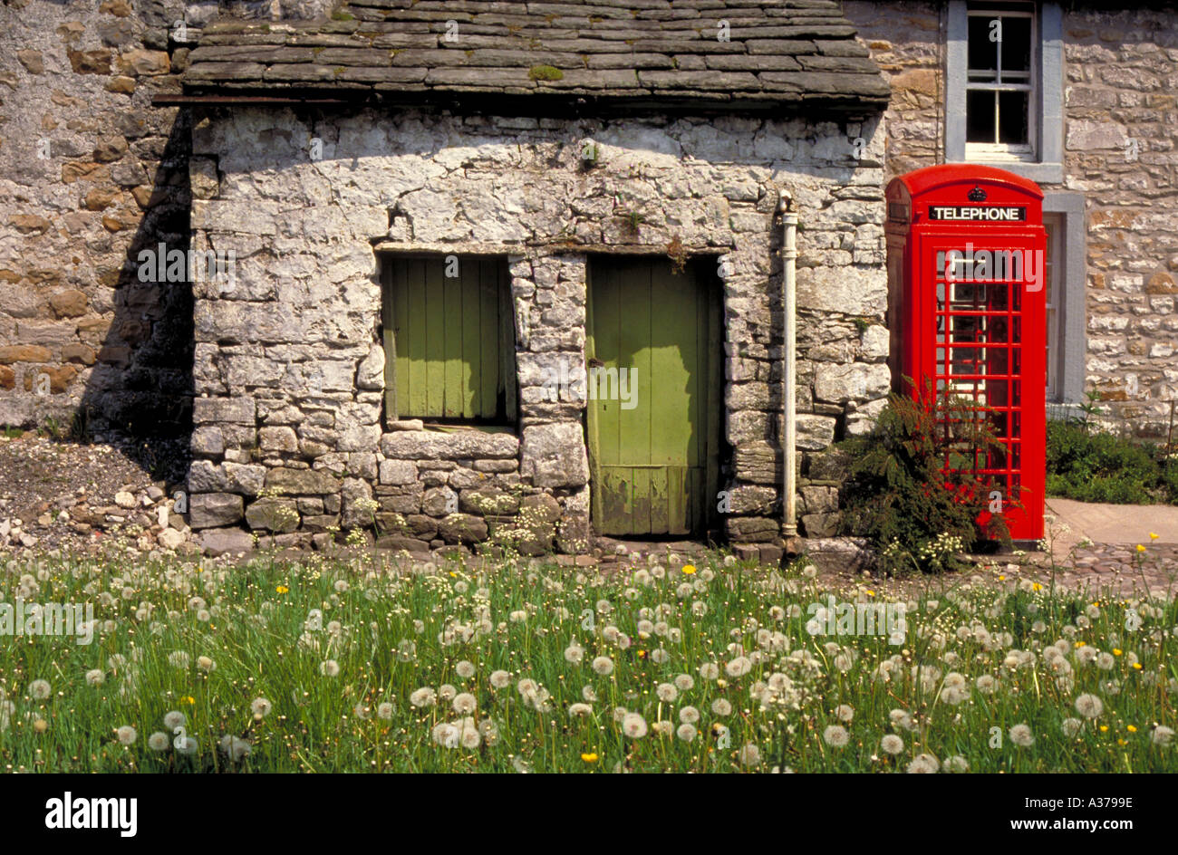 Telefono rurale Arnecliffe Littondale Yorkshire Dales Foto Stock