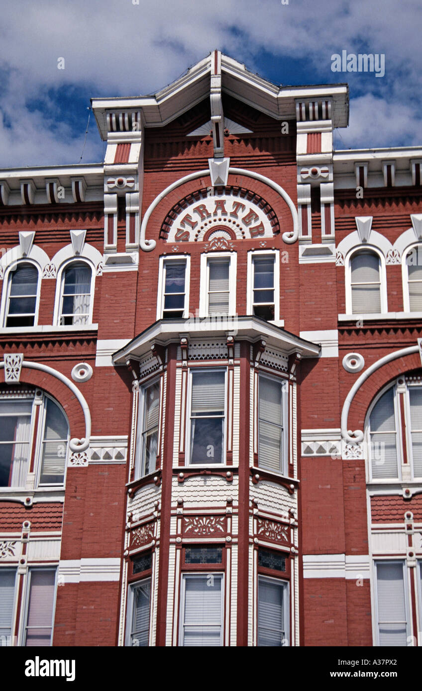 Durango Colorado esterno di Strater Hotel costruito nel 1887 architettura vittoriana in mattoni rossi edificio di riferimento Foto Stock