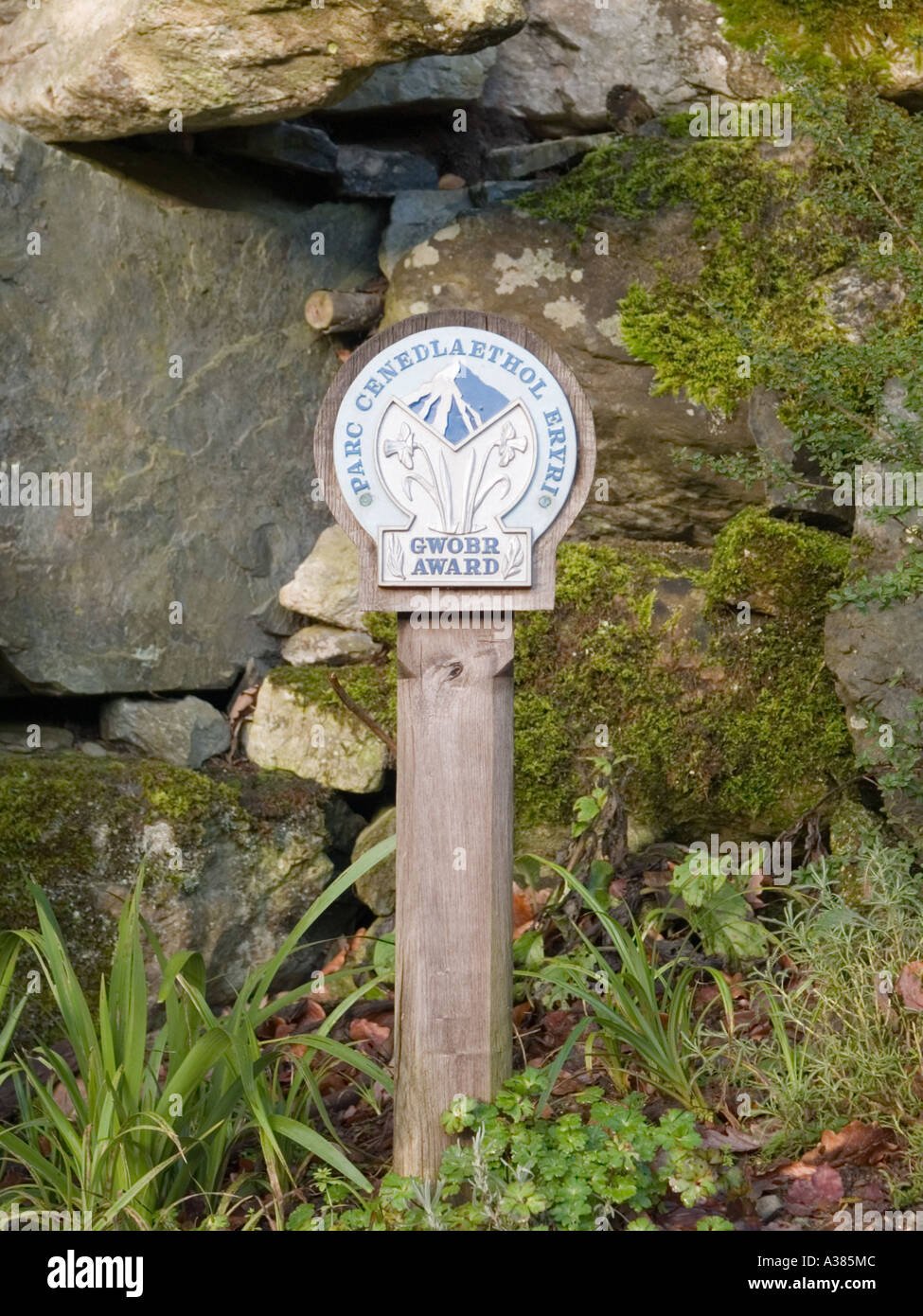 BADGE DI AGGIUDICAZIONE A TY HYLL o brutto HOUSE Capel Curig Conwy North Wales UK Foto Stock
