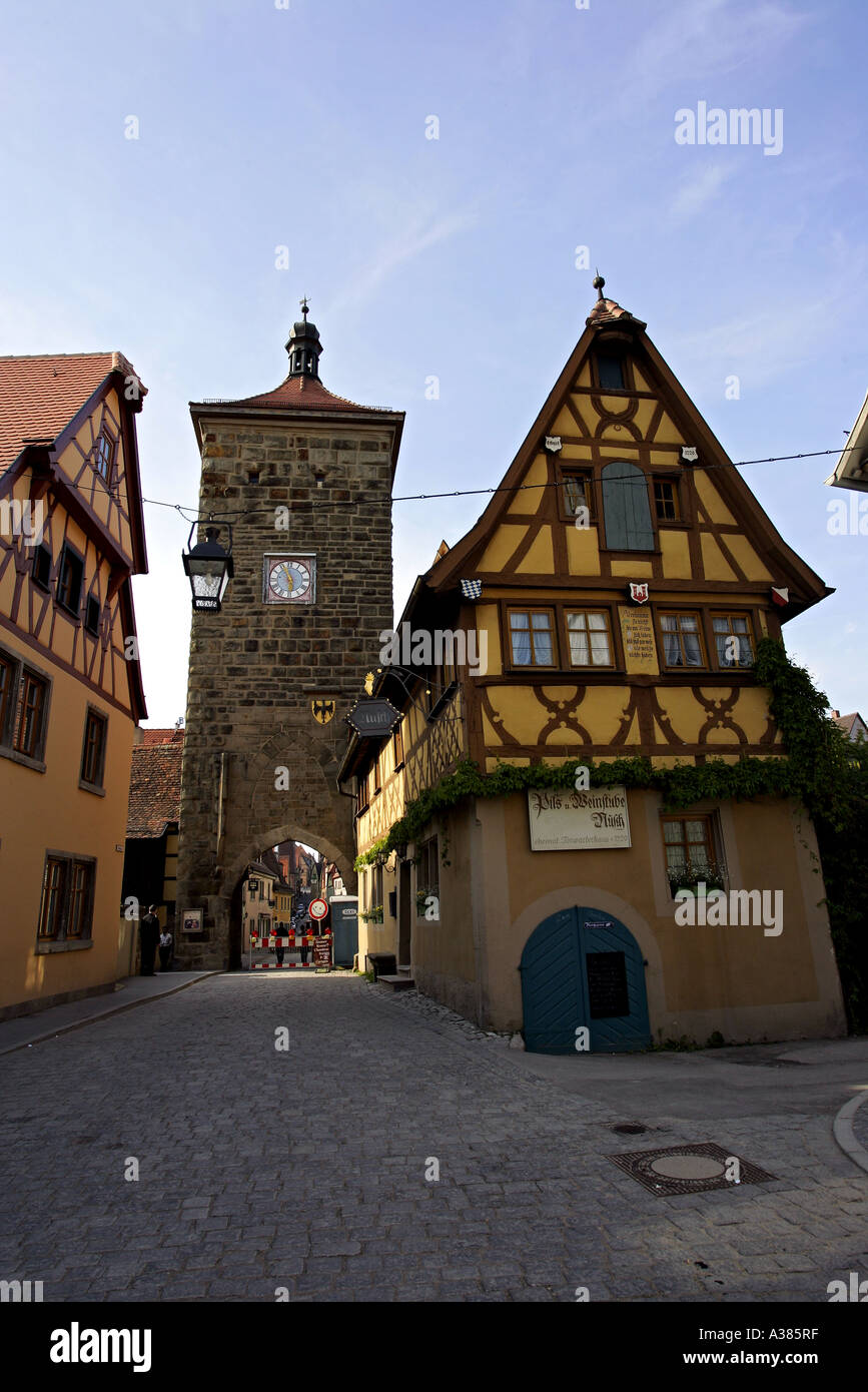 Rothenburg o d o Tauber Sieberturm Foto Stock