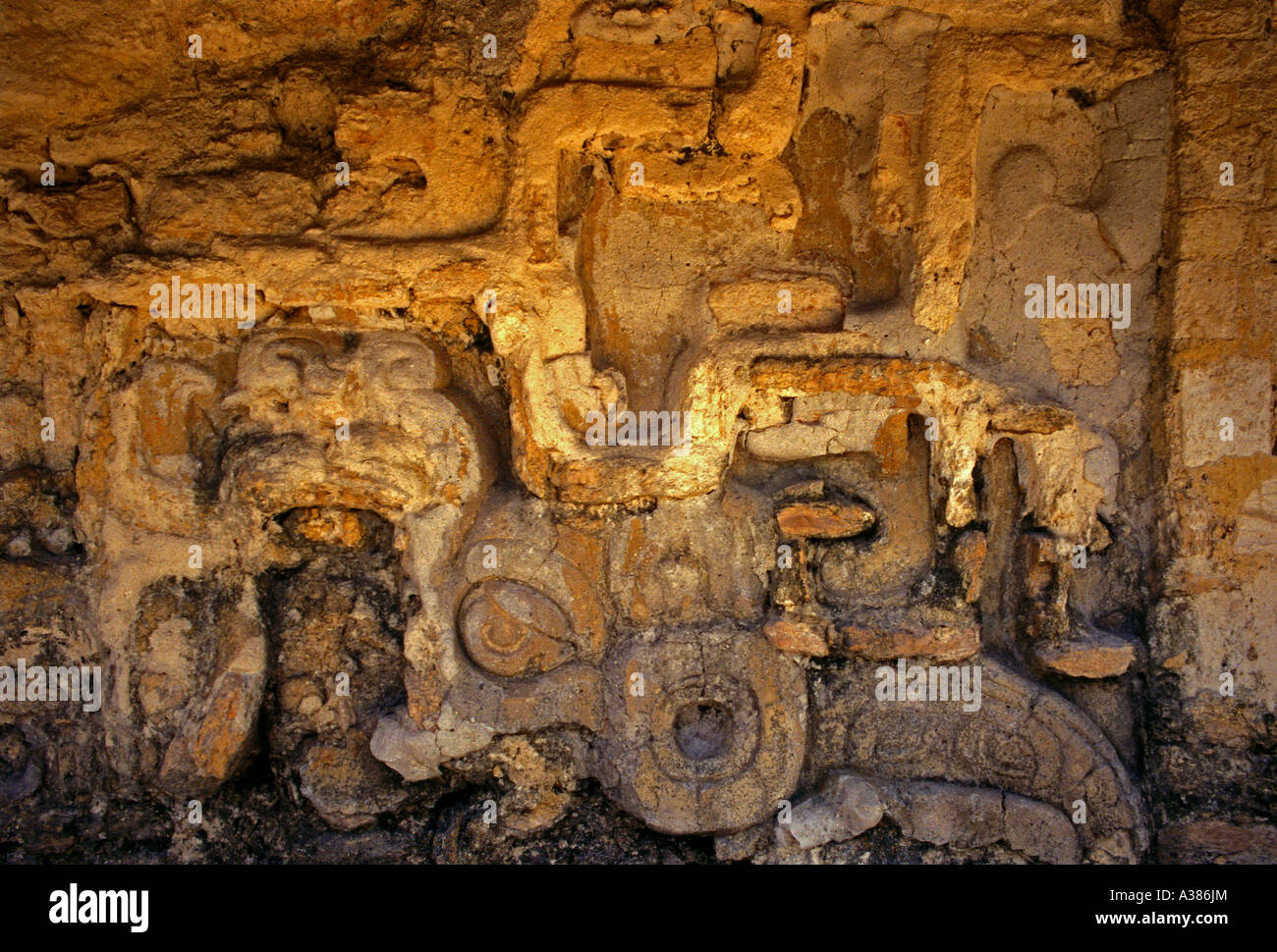 Serpente Piumato, Nord Acropoli, Tikal, Parco Nazionale di Tikal, El Petén, El Petén Reparto, Guatemala, America Centrale Foto Stock