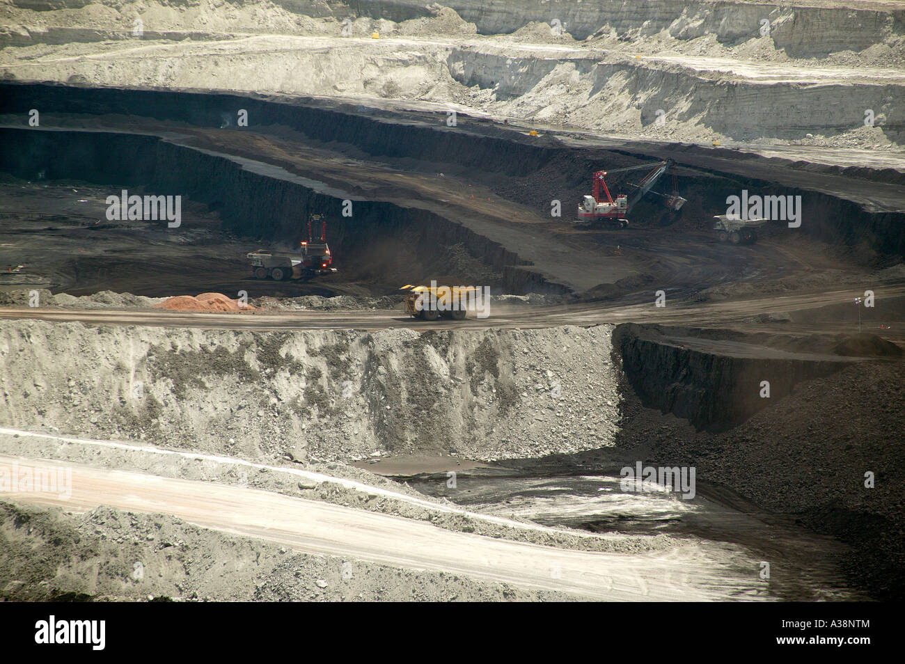 Miniera di carbone di superficie e di scavo Foto Stock
