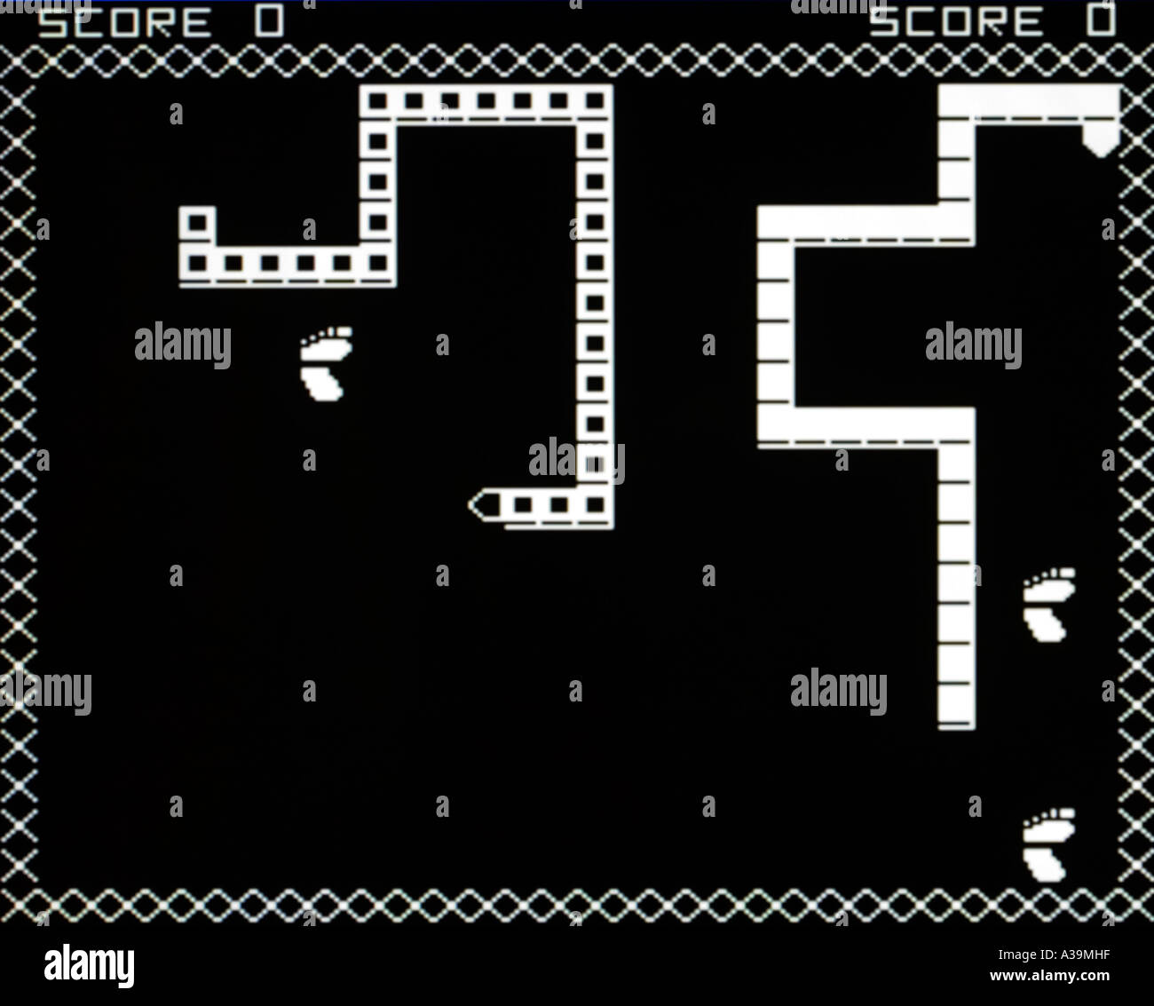 Bigfoot Bonkers Prati 1976 vintage videogioco arcade screenshot - solo uso editoriale Foto Stock