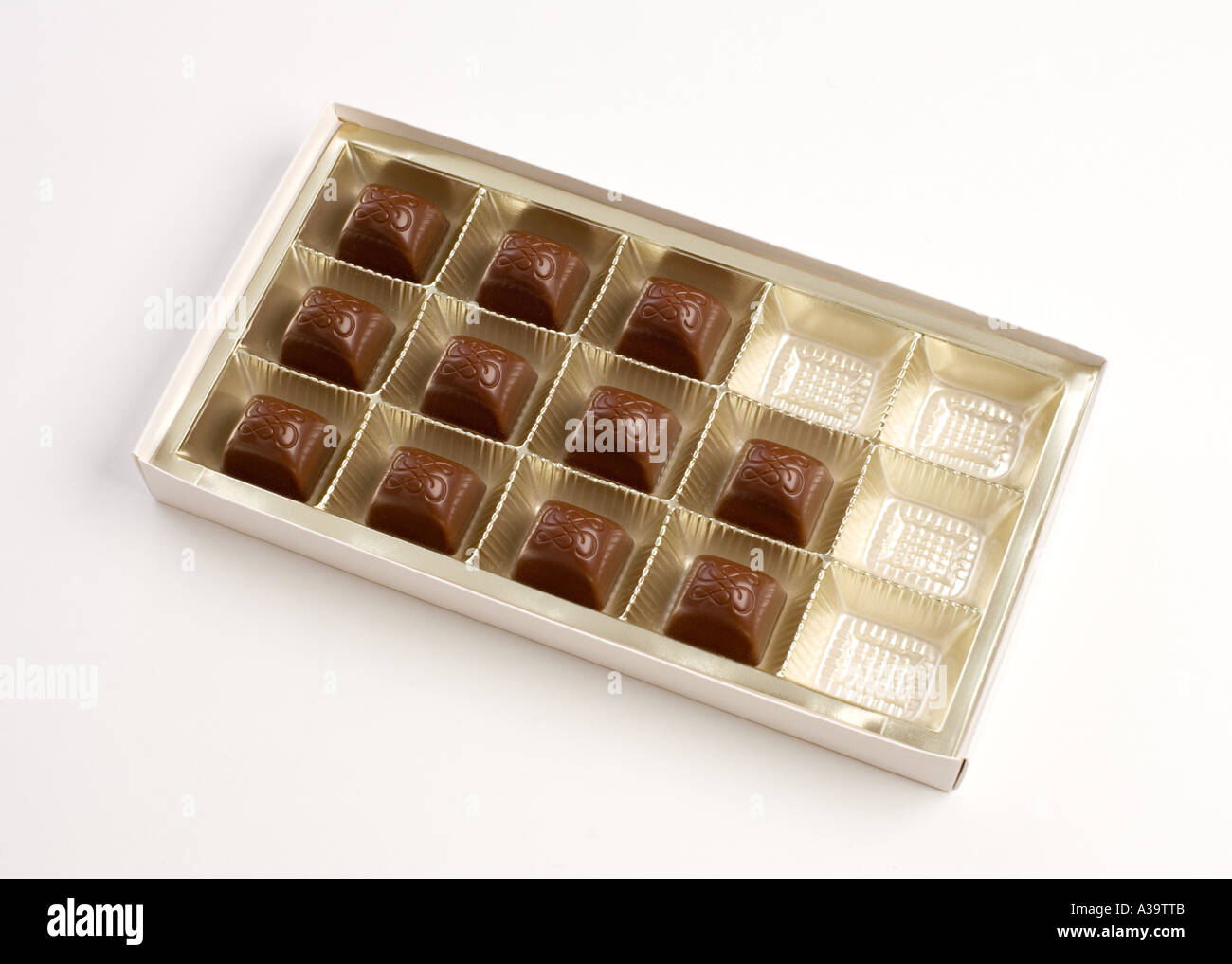 Liquori al cioccolato in un vassoio Foto Stock