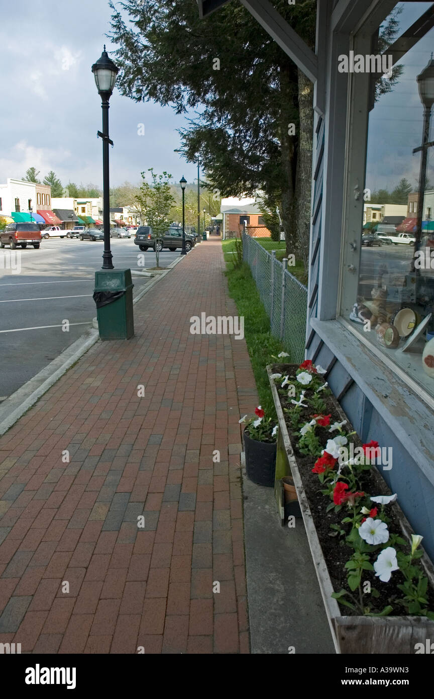 Scene di strada, Highlands, NC Foto Stock