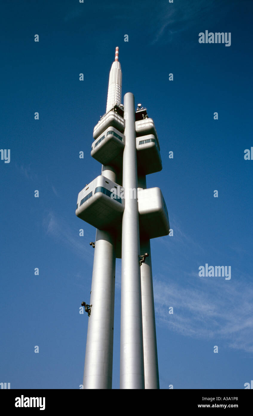 La torre della TV, Zizkov, Praga, Repubblica Ceca. Foto Stock