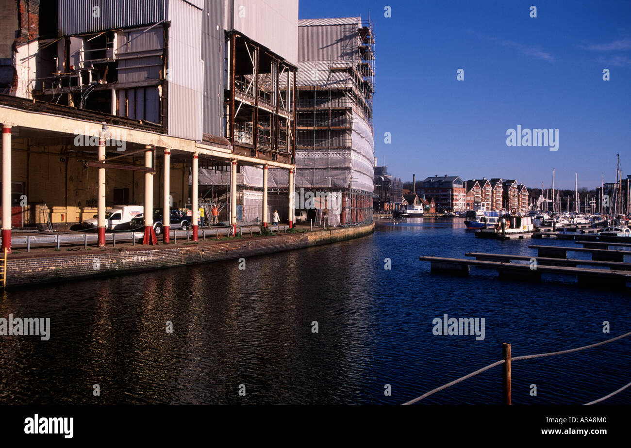Waterfront redvelopment rinnovamento urbano progetto Ipswich Darsena Suffolk in Inghilterra Foto Stock