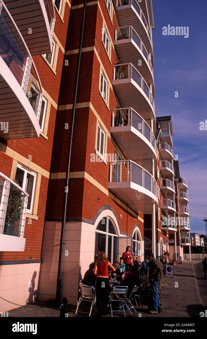 Cafe Lungomare di Ipswich Darsena di riqualificazione urbana progetto Suffolk in Inghilterra Foto Stock