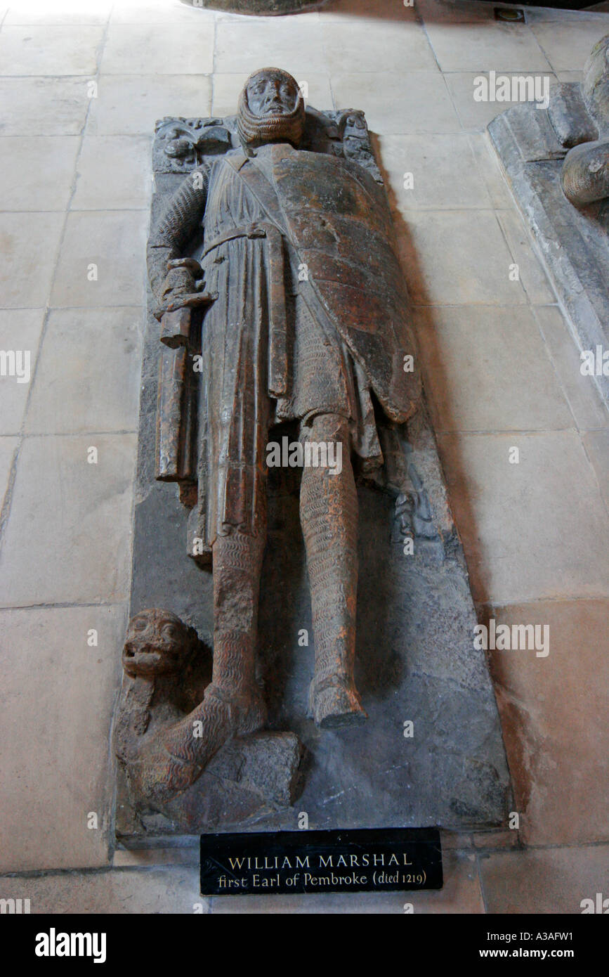 William Marshal primo conte di Pembroke e cavaliere templare morto nel 1219 Temple Church London REGNO UNITO Foto Stock