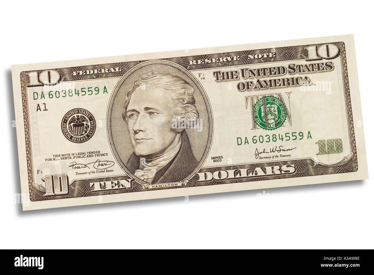 Dieci dollari Foto Stock