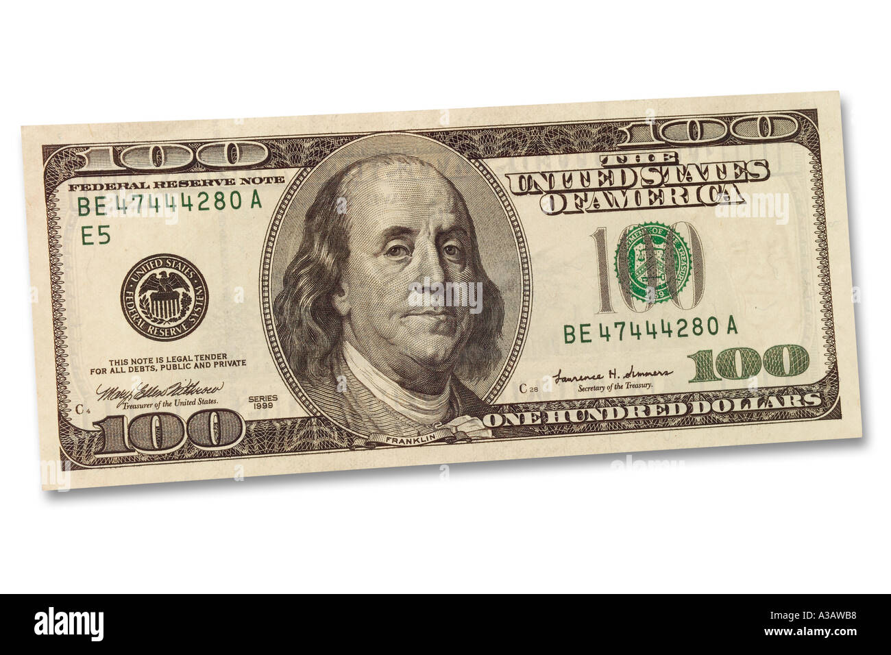 Un centinaio di dollari Foto Stock