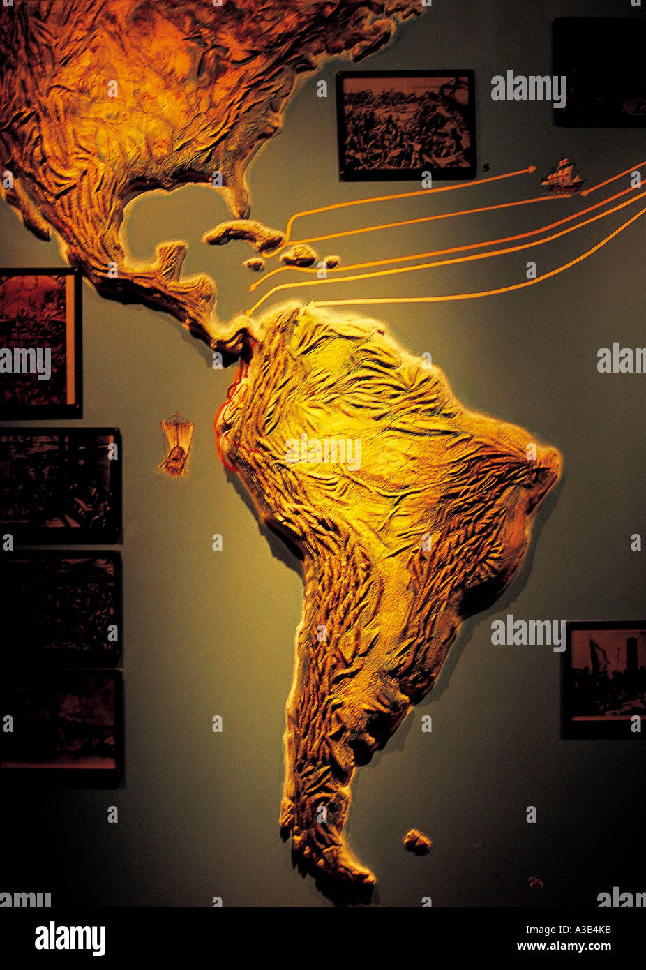 Sud AmericaAmerica,America centrale,mappa del mondo,mappa Foto Stock